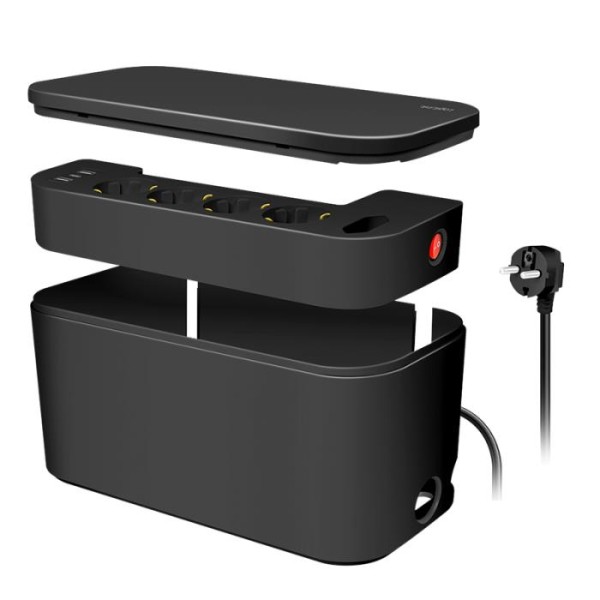 Φωτογραφία από Cable box with 5-way socket strip Logilink LPS282U black